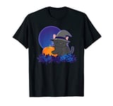 Kawaii Black Cat and Pumpkin Cute Halloween Graphic T-Shirt