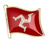 IOM Isle of Man Flag Metal pin Badge with Enamel Front and Butterfly Clasp