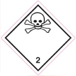 RL Farligt gods-etiketter 2.3 Toxic Gas 250 st/rulle