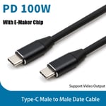 4k Type-c 3.1 Data Cable Male To Video 5a 100w Pd Qui Gray 0.5m