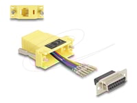 Delock - Seriell Adapter - 15 Pin D-Sub (Db-15) (Hona) Till Rj-12 (Hona) - Tumskruvar - Gul