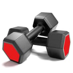 Nologo HNDZ Rubber-coated Hexagonal Dumbbell Plastic-coated Dumbbell 5kg 10kg Dumbbell 20kg Dumbbell Ladies Home Fitness Equipment,Convenient and healthy (Size : 15kg)