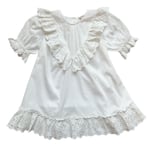 byTiMo cotton slub frill dress – white - 3år