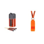 Lifesystems Stormproof, Waterproof And Windproof Matches, Pack Of 25 In Sealed Waterproof Container & Super-Loud Emergency Triple-Chamber Hurricane Whistle with Lanyard for the Outdoors