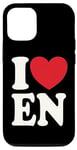 Coque pour iPhone 12/12 Pro I Love FR I Heart FR Initiales Hearts Art F.N