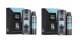2 x Dove Men Daily Care Clean Comfort Bodywash & Bodyspray, Lovely Gifts