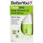 BetterYou  DLux 3000,  Daily Vitamin D Oral Spray - 15 ml.     FREE P&P