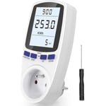 Wattmètre Prise Compteur d'énergie AC185V-264V Compteur de consommation d'énergiePrise de Moniteur d'utilisation de 2PCS