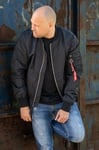 Vanoimports MA-1 ofodrad bomberjacka (Svart,L)