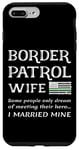 Coque pour iPhone 7 Plus/8 Plus Fière épouse d'un agent de la patrouille frontalière, fine ligne verte, drapeau américain