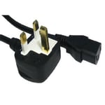 1.8m Kettle Lead - IEC (C13) to UK Mains (3 pin) Cable - 5A (amp) - Moulded - Black Coloured - Approve by A.S.T.A - N14586