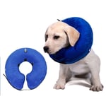 XXDYF Adjustable Pet Recovery Collar Comfy dog Cone, Elizabethan Not Block Vision, Suitable Kitten Puppy Dog Pet in Surgery Remedy Grooming,Blue,L