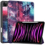 EIDERWOOD iPad Air 13" (2025 / 2024) Tri-Fold Konstläder Fodral m. Vakna / Sömn Funktion - Galaxy