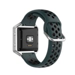 KOMI Watch Strap Replacement for Fitbit Versa 2 / Versa/Blaze, Women Mens Silicone Fitness Sports Band Smart Watch Accessories(cyan/black)