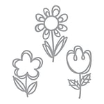 Spellbinders D-Lites Sketched Blooms Die, Metal, Brown, 15.2 x 9.5 x 0.2 cm