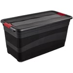 Keeeper - Transport Box with Lid, Extra Strong, Sliding Closure, 79.5x39.5x40 cm, 83 Litre, Eckhart, Graphite Grey