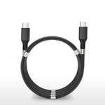 Magnetisk USB-C till kabel, 2A, 1.8m, svart