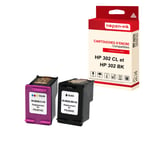 NOPAN-INK - x2 Cartouches compatibles pour HP 302 XL + 302CL XL 302XL + 302CLXL Noir + Cyan + Magenta + Jaune pour HP DeskJet 2130 2134 3630 3630 Ser