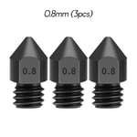 YIJIABINGRU 3pcs Hardened Steel Nozzles for 1.75mm filament for Creality Ender 3/CR-10/CR-10S Pro/TEVO 3D Printer Hotend Extruder (Size : 0.6mm)