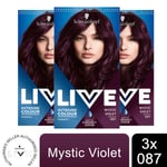 3pk Schwarzkopf Live Intense Colour Permanent or Semi-Permanent Hair Dye