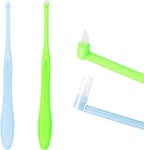 Single Tuft Toothbrush 2 Pieces Interspace Brush Soft Green, Blue 