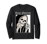 stay positive grim reaper dead inside thumb up reaper Gothic Long Sleeve T-Shirt