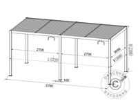 Bioklimatisk pergola paviljong Trädgårdspaviljong San Pablo, 4x5,8m, Svart