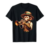 Cottagecore Aesthetic Monkey Playing Trumpet Musician Music T-Shirt