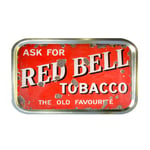 "generic" Gold - Metal Tobacco Tin 2oz 50g Storage Pocket Cigarette Smoking Baccy Pill Box - Vintage Ask For Retro Red Bell Rolling Smoking Smoker Old Favourite inspired