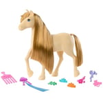 Barbie – Barbie Mysteries : The Great Horse Chase, Poney et accessoires Crinière très longue à coiffer (les styles peuvent varier), HXJ36