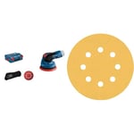 Bosch Professional 12V System GEX 12V-125 Cordless Random Orbit Sander (Without Batteries and Charger, in L-BOXX 136) + 50x Expert C470 Sandpaper (Hardwood, Paint on Wood, Ø 125 mm, Grit 120)