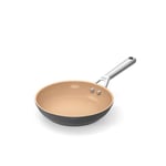 Ninja Extended Life 20cm Ceramic Frying Pan, Non-Stick (No PFAs, PFOAs, Lead or Cadmium), Induction Compatible, Stainless Steel Handle, Oven Safe to 285°C, Terracotta & Grey, CW90020UK
