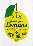 Half a Donkey If Life Gives You Lemons, It's time to Open The Gin - Large Cotton Tea Towel