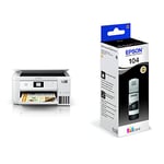 Epson EcoTank ET-2856 Print/Scan/Copy Wi-Fi Ink Tank Printer, With Up To 3 Years Worth Of Ink Included & Epson EcoTank 104 Black Genuine Ink Bottle