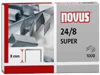 Novus 24/8 SUPER, Pakke med stifter, 8 mm, Festing, 1000 stifter, Rustfritt stål, Rustfritt stål