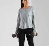 Nike One Dri-Fit Womens Long Sleeve Top Size UK 8-10 Small Grey A762-13