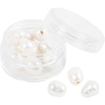 Sötvattenspärlor Längsgående hål stl 2mm ⌀9-11 mm 13 st Creativ Company