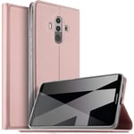 Verco Case compatible with Huawei Mate 10 Pro, Flip Wallet Cover with Magnetic Closure for Mate 10 Pro Phone Case - rose gold