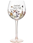 Elegant Gin Glas "Loveliest Mum" Med Blomster Tema