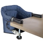 Toogel Siège de Table pour Bébé, Chaise Haute Portable Pilante avec Harnais de Sécurité, Chaise Enfant de Table avec Sac de Transport pour Maison et Voyage (Bleu)