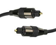 1.5m (150cm) Fibre Optic Toslink Plug to Toslink Plug Digital S/PDIF Optical Audio Cable Lead for Sound Bars DTS Dolby Digital Surround Sound, SKY HD, Home Cinema Receivers, HiFi DACS, BLU-RAY players, Apple TV, MAC Pro, Media Players
