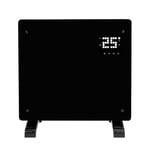 Devola Designer 1kW Smart Glass Panel Heater with Timer Black - DVPW1000B - Return Unit - (Used) Grade B