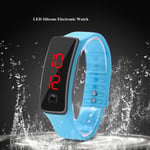 Led Sports Silicone Strap Digital 12-hour Dial Electronic Light Blue