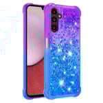 SKALO Samsung A14 5G Kvicksand Glitter Hjärtan TPU-skal - Lila-B multifärg