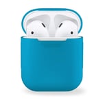 MyGadget Silicone Case compatible with Apple AirPods 1st & 2nd Generation - Anti-Slip & Shockproof Cover for Bluetooth Earphones - Skin in Matte Blue