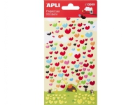 APLI-klistermärken, hjärtan, konvexa, blandade färger