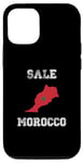 Coque pour iPhone 14 Vente Ville Maroc Vintage Maroc Drapeau Carte Design