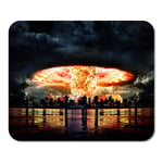 Atomic Nuclear Explosion in City Near The Sea at Night Atom Bomb Cloud Mushroom War Home School Game Player Computer Worker MouseMat Mouse Padch