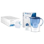 Amazon Basics Water Filter Cartridges, 12 Pack & BRITA Marella XL Water Filter Jug Blue incl. 1x MAXTRA PRO All-in-1 Cartridge - Large-Volume jug