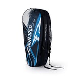 HUNDRED Zest Badminton and Tennis Racquet Kit Bag | Material: Polyester | Multiple Compartment with Side Pouch | Easy-Carry Handle | Padded Back Straps | Front Zipper Pocket (Navy, 6 in 1)